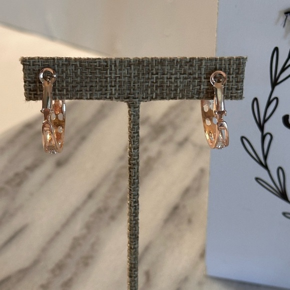 Womens Rhinestone Circle Drop Earrings Dazzling Fashion Jewelry Rose Golden NWOT - Picture 6 of 8